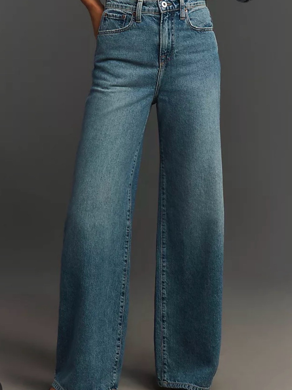 NSF Wide-Leg High-Rise Jeans in Light Blue Wash